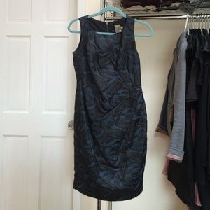 TAYLOR blue and black damask sheath dress - size 2
