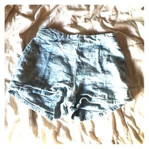 BUBBLE BUT LIGHT BLUE TEXTURED HIGH WAISTED BABIES