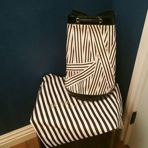Henri Bendel Disturbed Stripe Drawstring Backback