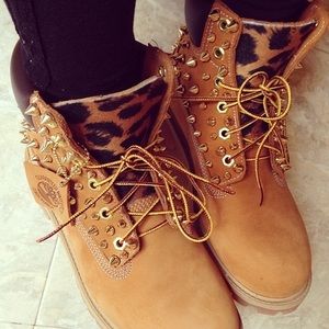 Spiked Cheetah Timberland Boots