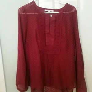 Burgundy long sleeve tunic