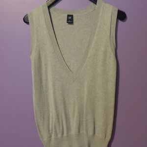 GAP cotton/cashmere long grey vest.