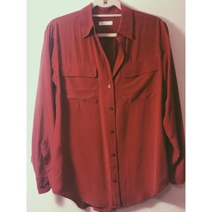 Silk button down blouse