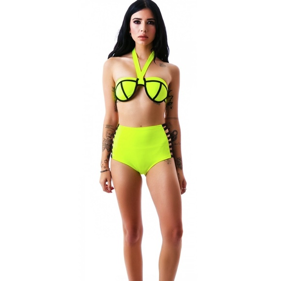 NEON NIGHTS COLORBLOCK BIKINI - NWT - Picture 2 of 4