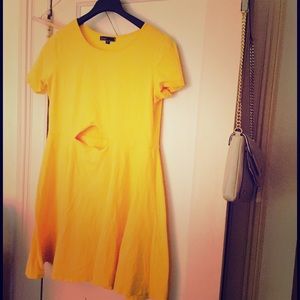 Yellow cut out dress