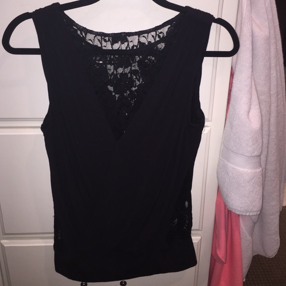 Bailey 44 black top with lace details sz med