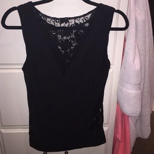 Bailey 44 black top with lace details sz med