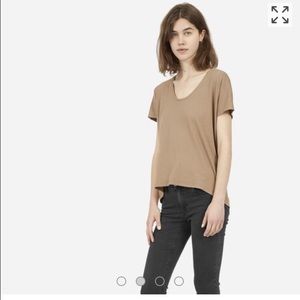 Everlane U neck tee. Stone color.