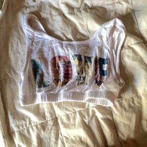 LOVE GRAPHIC BRA TOP