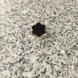 Magnolia black and gold monogramable ring