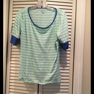 G. H. Bass turquoise and white  top. Size XL