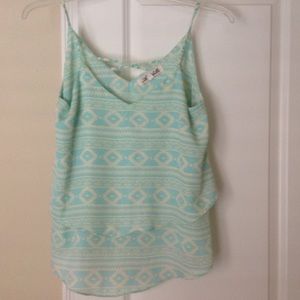 Mint/cream Aztec print tank