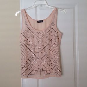 Baby pink rhinestone tank