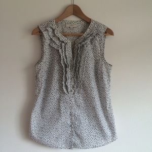 Loft | Gray and white print top