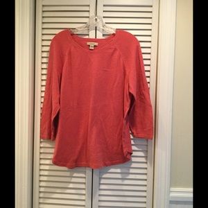 G. H. Bass deep coral 3/4 sleeve sweater (Size XL)