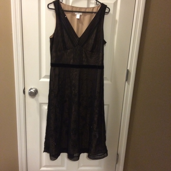 ANN TAYLOR SEQUIN DETAILED LITTLE BLACK DRESS
