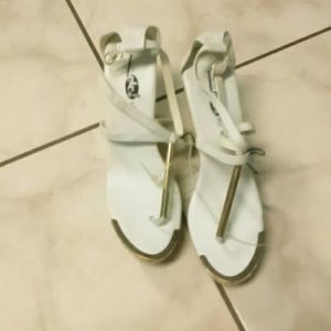 white sandals