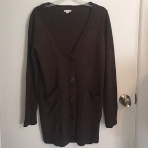 Dark brown button down grandpa cardigan