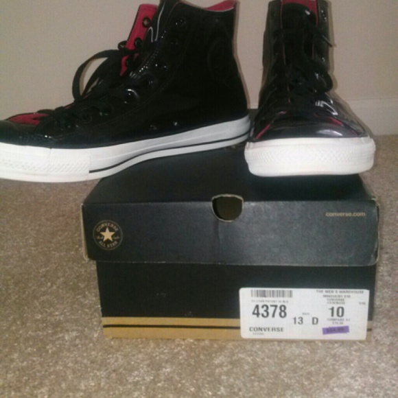 Black patent leather Chuck Taylors