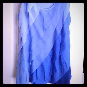 GORGEOUS Blue Ruffle Tank