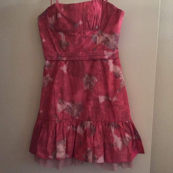 BCBG Max Azria Coral, Peach and Grey Dress