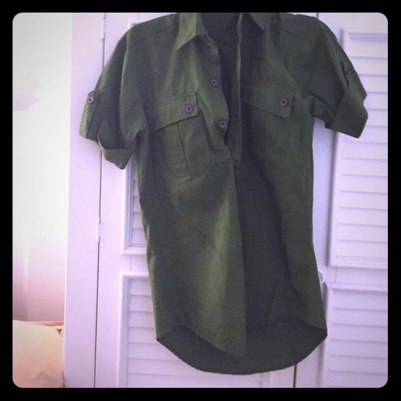 Button-up green shirt