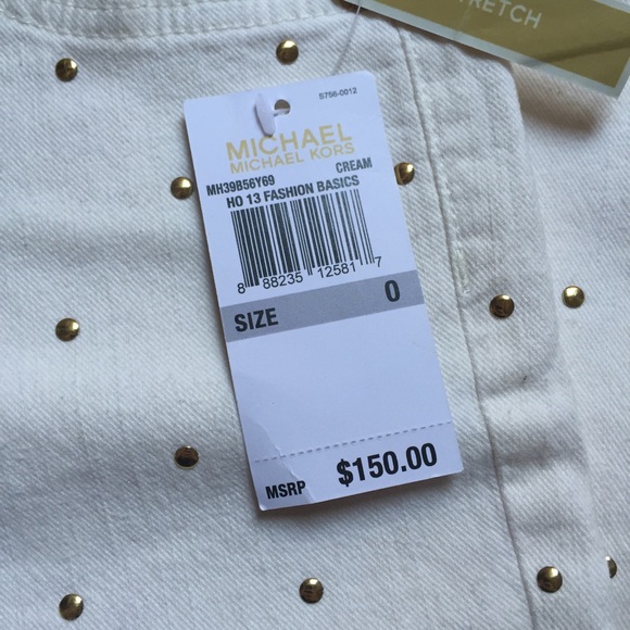 Michael Kors White Stud Skinny Jeans - Picture 4 of 4
