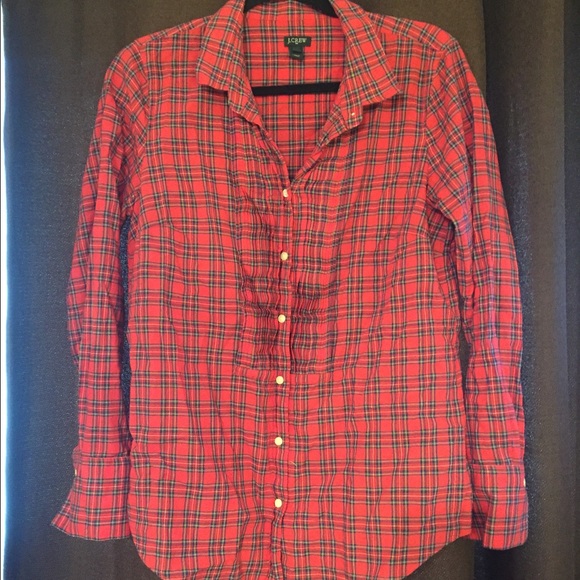 Jcrew long plaid button down