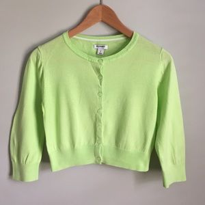 Cropped Cardigan in Lime Green