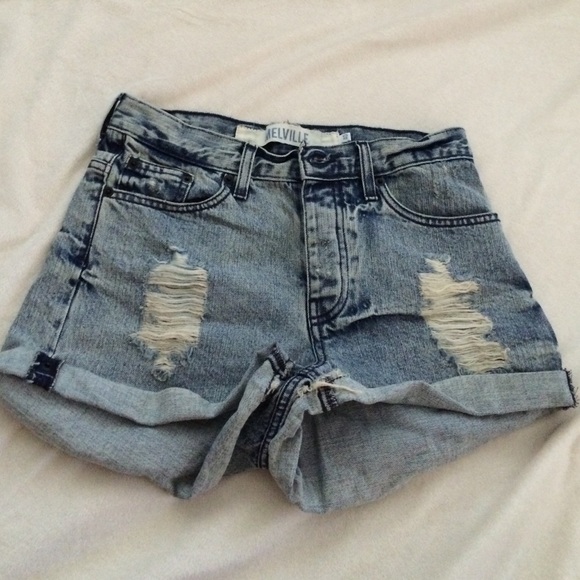 High Waisted Denim Shorts - Picture 1 of 2