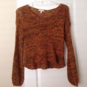 Giana Bini rust colored sweater with bell sleeves