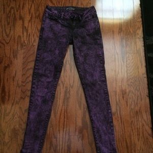 Black and Purple Skinny Jeans