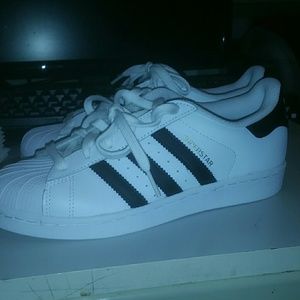 Adidas superstar white and black