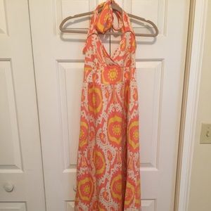 J. Crew pastel pattern halter Maxi Dress