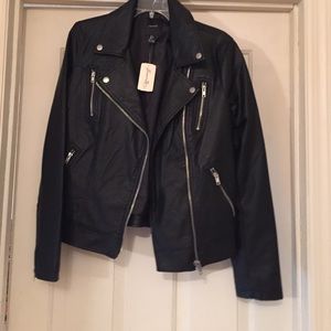 Casual faux leather jacket