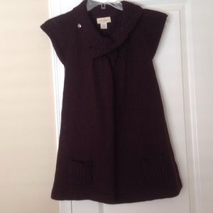 Chocolate brown cowl-necked vest