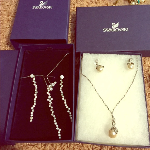 Two sets of Swarovski earrings/necklaces