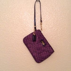 Purple leather/snakeskin pattern Coach bag