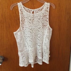 Hollister White Lace Tanktop
