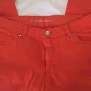 Michael Kors orange red skinny jeans