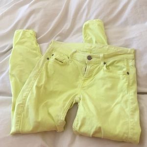 Yellow 7 for All Mankind Cropped Skinny Jeans