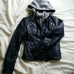 TGIF SALE! Zara moto jacket with separable hoodie