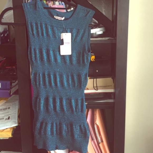 Cute dark teal green with glitter shimmer. Size M