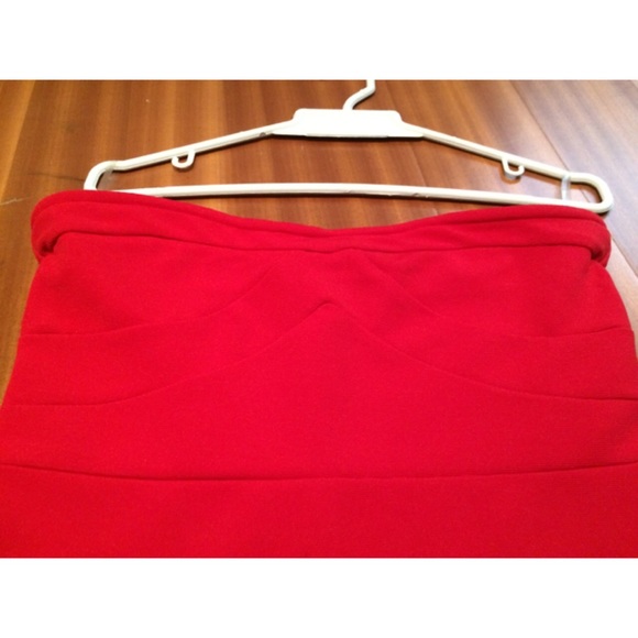 Red Strapless Dress - Picture 2 of 3