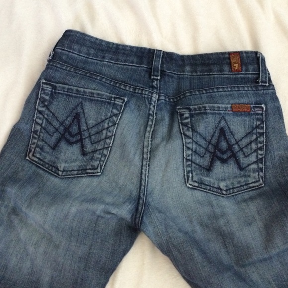 7 for all man kind cropped/ capri denim jeans - Picture 2 of 2