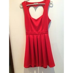 Red Heart-Shaped-Back Dress (NEVER WORN)