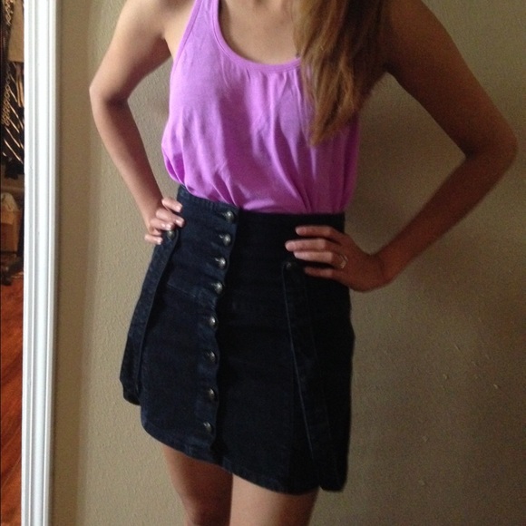 High Waisted Denim Mini Skirt