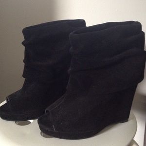 Womens bcbg peep toe wedge bootie