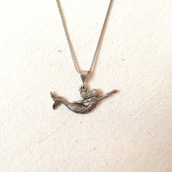 Silver mermaid necklace