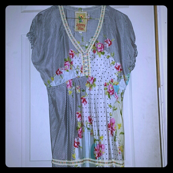 Johnny was Baby doll multi pattern top